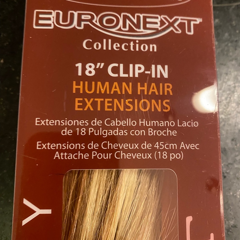 BRAND NEW! Euronext 18 inch Blonde Frost Human Hair Extension Clip Ins